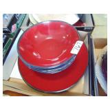4-Piece Place Setting of Red Dinnerware &