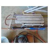 Vintage Sled & Ball Bat