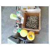 Assorted Spray Fluids & 7/16" Plywood Clips