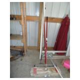 (2) Push Brooms & Hoe