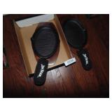 (2) Jim Beam Cast Iron Sizzler Pans