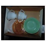 Fire King Cream & Sugar,Fire King Jadeite Saucers,