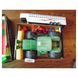 Plastic John Deere Tractor, Horse Trailer & Other