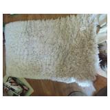 Fuzzy Rug, Table Cloth & (2) Curtain Panels