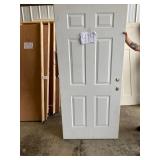 6 Panel White Exterior Door 36x80