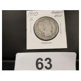 Barber Half Dollar - 1910-S