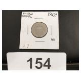 Shield Nickel - 1869 ag