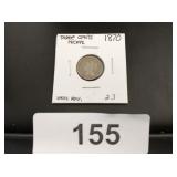 Three Cents Nickel -1870 - spots rev.