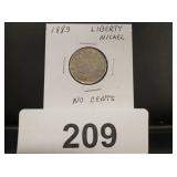 Liberty Nickel - 1883 - no cents