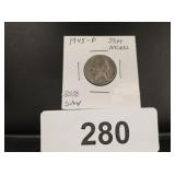 Jefferson Nickel - 1945-P - 35% Silver