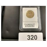 2007 Washington Dollar - pure 24kt. gold enriched