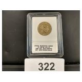 07 James Madison Dollar - pure 24kt gold enriched