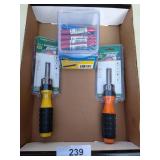 (2) 6 in 1 Screwdriver and LED Mini Flashlights