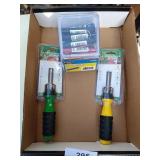 (2) 6 in 1 Screwdriver and Mini LED Flashlights