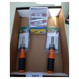 (2) 6 in 1 Screwdriver and Mini LED Flashlights