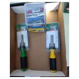 (2) 6 in 1 Screwdriver and Mini LED Flashlights
