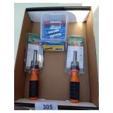 (2) 6 in 1 Screwdriver and Mini LED Flashlights