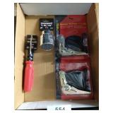 (2) Ratchet Tie Downs, Socket, Screw Driver