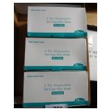 (3) Boxes Disposable Face Masks