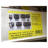 24 piece Assorted Drive Hex & Torx Sockets