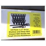 Powerbuilt 18 piece 1/2" Drive Shallow &