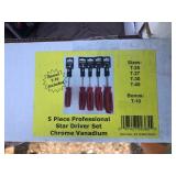5 piece Professional Star Driver Set
