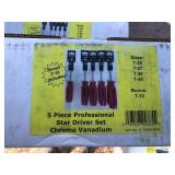 Powerbuilt 5 piece Professional Star Driver Set