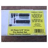 Powerbuilt 33 piece 3/8" Drive Pro Socket Set