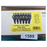 Powerbuilt 13pc 1/2" Drive Deep Well Socket Set