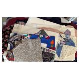Large Tote w/ Lid Full of Fabric
