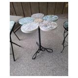 Metal Patio Table w/ Flower