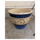Blue & White Flower Pot, 10' Opening