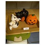 (3) Ceramic Halloween Candle Holders