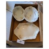 (3) Pink Floral Dishes