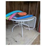 Glass Top Outdoor Table + Chaise Lounge