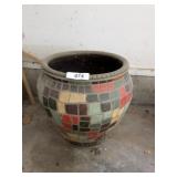 Mosaic Flower Pot, 11' Opening