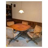 1980's Table & (4) Cushioned Swivel Chairs
