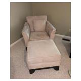 Tan Microfiber Chair w/ Ottoman