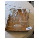 Etched Stemware + Cut Glass Pitcher