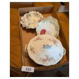 Floral Plates, Vegetable Bowl w/ Lid