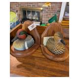 Jules A. Bouillet Hand Carved Duck Bookends