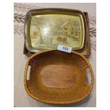 Currier & Ives Tray + Basket