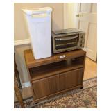 Microwave Cart, Toaster Oven, & Wastebasket