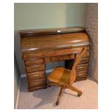 Modern Roll Top Desk w/ Rolling Chair