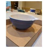 Blue Pottery Bowl w/ 8 Stamped on Bottom