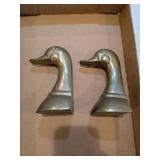 (2) Brass Duck Head Bookends