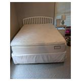 White Headboard, Pillowtop Bedding, Frame