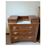 Antique Walnut Dresser w/ Marble Inlay