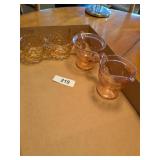 Pink Depression Glass Sugars & Creamers