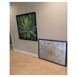 (2) Large Floral Framed Wall Art